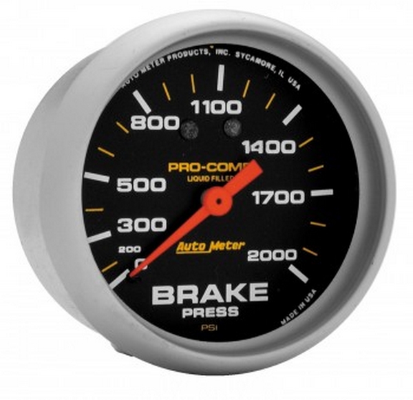 2-5/8" BRAKE PRESSURE, 0-2000 PSI, LIQUID FILLED, PRO-COMP